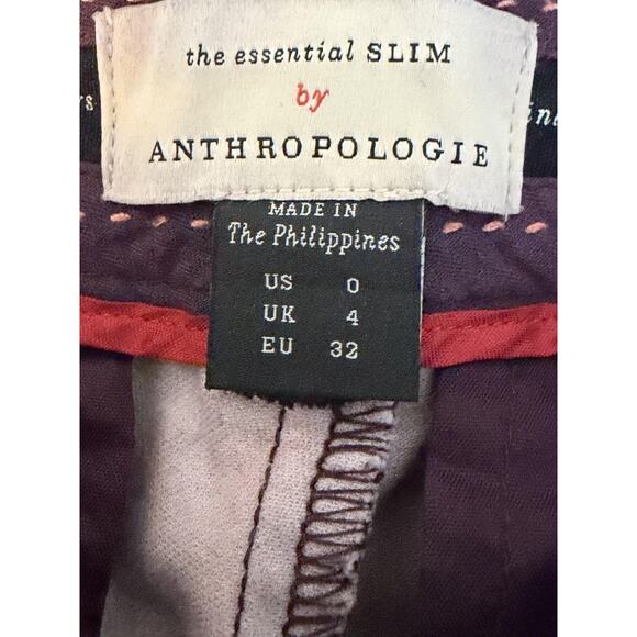 Anthropologie Velvet Pants Womens 0 Boho Essential Slim Floral Ankle Jewel Tone - Picture 9 of 16